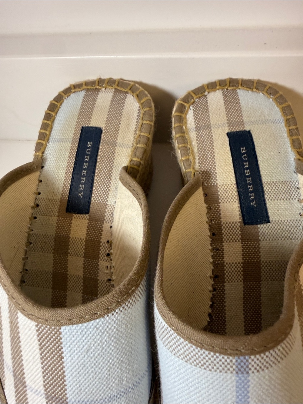 Burberry Wedge Espadrille Thong Sandals - EU Size 38 (US Size 7.5) - Picture 5 of 8